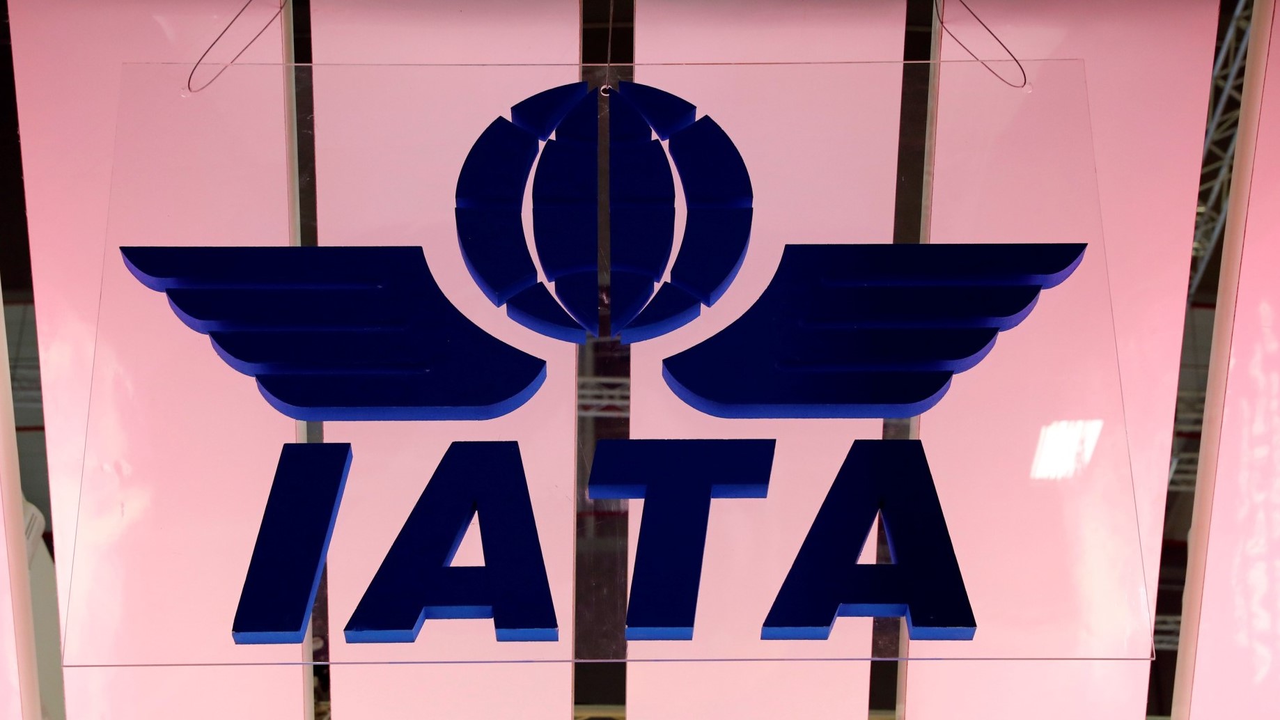 FILE PHOTO: IATA logo is seen at the International Tourism Trade Fair ITB in Berlin